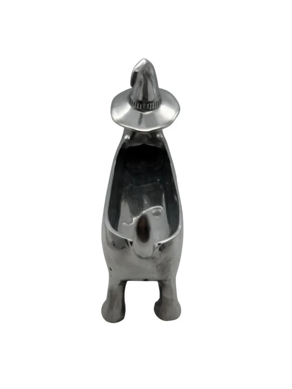 Halloween Dachshund Weiner Dog Witch Silver Metal 3D Candy Treat Serving Tray